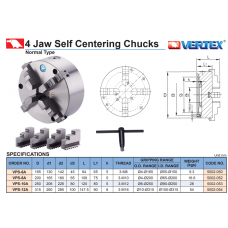 VERTEX 4 Jaw Self Centering Chucks